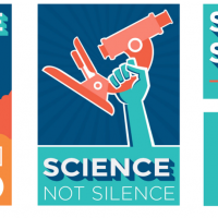 Official March for Science Poster: Science Not Silence
